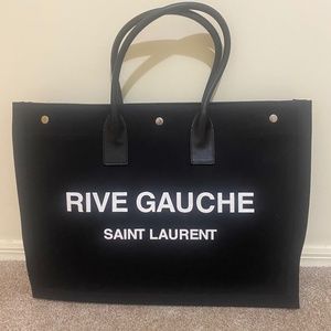 Saint Laurent Black Rive Gauche Tote